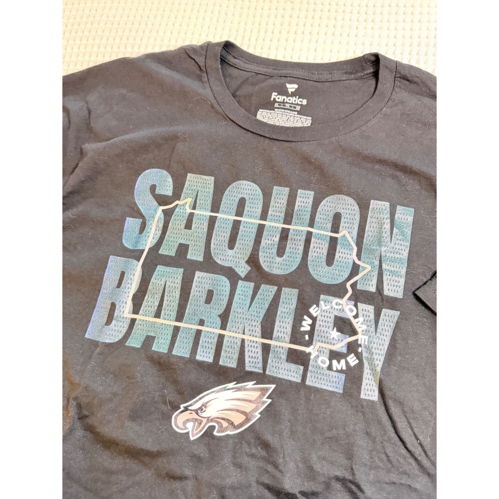 Philadelphia Eagles Fanatics T-Shirt Men XL Black Saquon Barkley Welcome Home